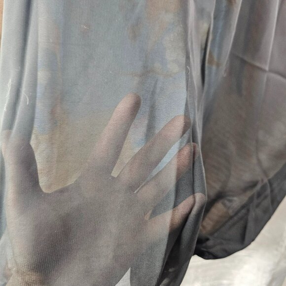 KU2 Kokomo Unlimited Blouse and Necklace Women Size L Silk Blossom Open Shoulder - Picture 7 of 13